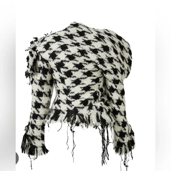 NWT Yuhan Wang Houndstooth Knotted Jacket, size S